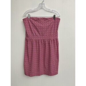 Vineyard Vines Women’s Whale Tail Chevron Pink Strapless Dress Size L
